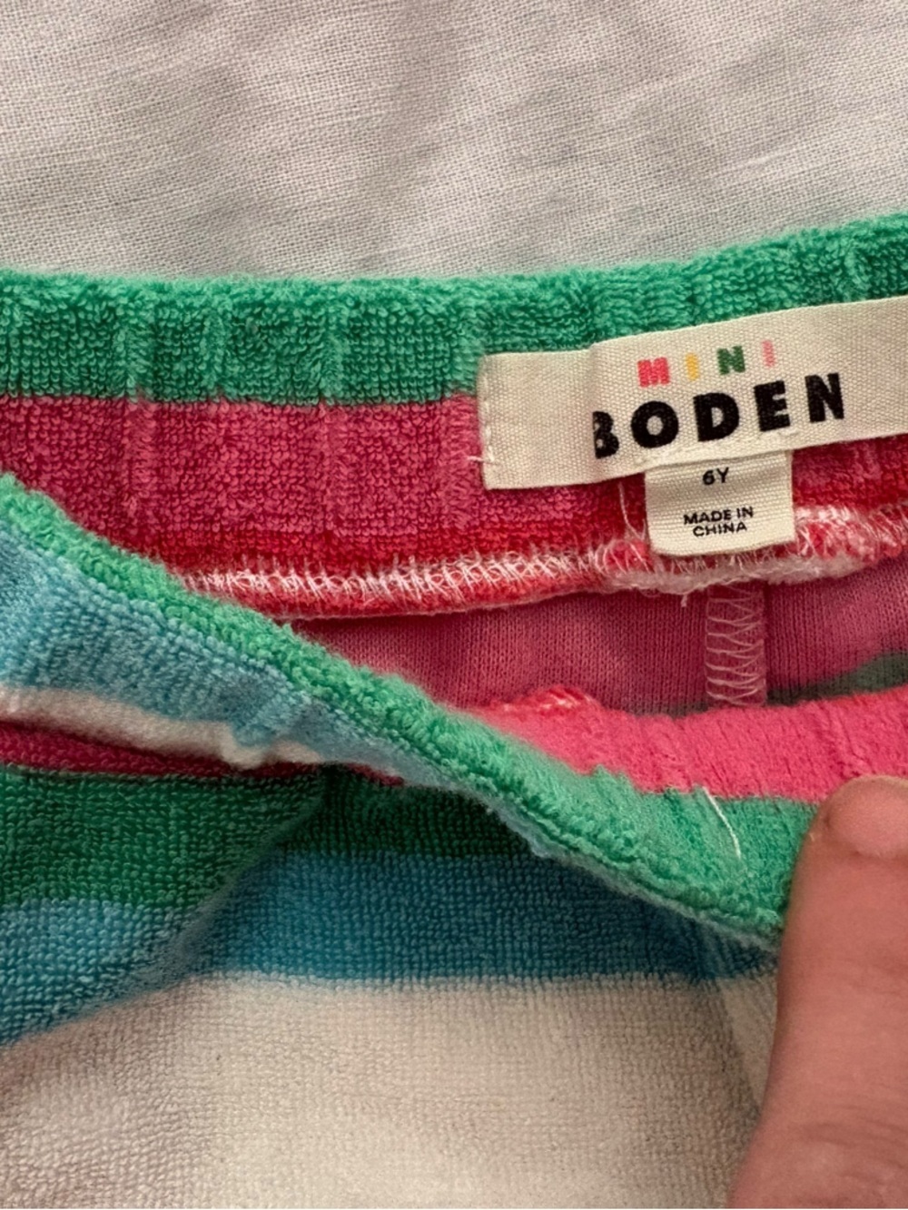 Mini Boden Striped Terry Cloth Shorts Ruffled 💕 - Picture 2 of 3